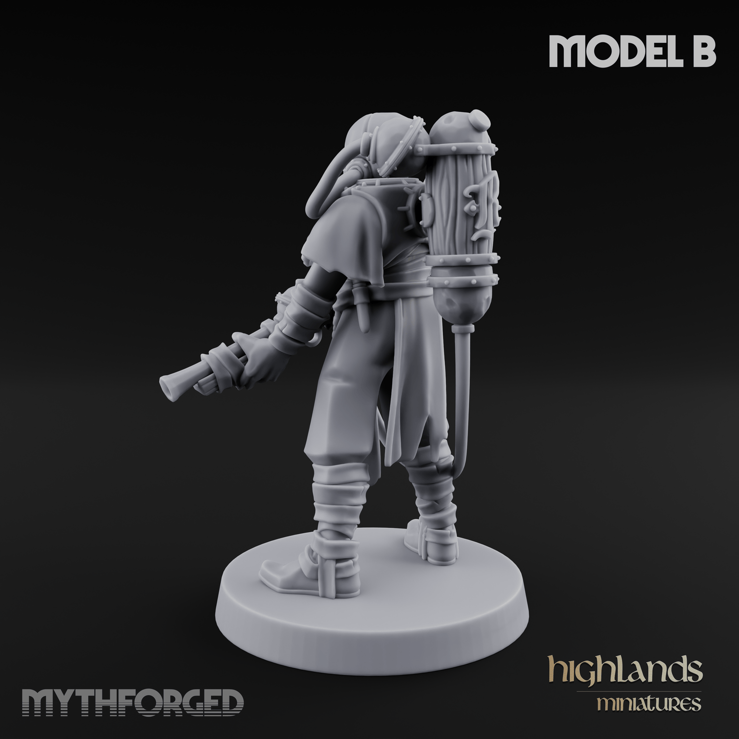 Enhanced Human Artificers B Miniature for Dungeons and Dragons, Pathfinder or other TTRPGs