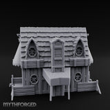 Round-Windowed Plank-Sided Fortune Teller's Shack Miniature for Dungeons and Dragons, Pathfinder or other TTRPGs