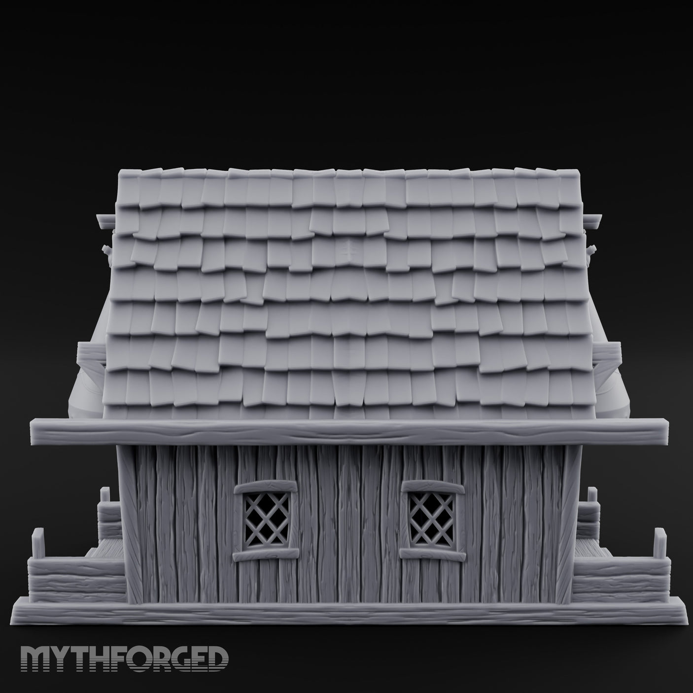 Round-Windowed Plank-Sided Fortune Teller's Shack Miniature for Dungeons and Dragons, Pathfinder or other TTRPGs
