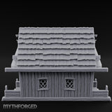 Round-Windowed Plank-Sided Fortune Teller's Shack Miniature for Dungeons and Dragons, Pathfinder or other TTRPGs