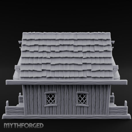 Round-Windowed Plank-Sided Fortune Teller's Shack Miniature for Dungeons and Dragons, Pathfinder or other TTRPGs
