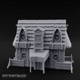 Round-Windowed Plank-Sided Fortune Teller's Shack Miniature for Dungeons and Dragons, Pathfinder or other TTRPGs