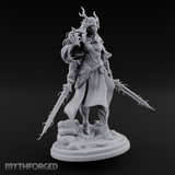 Swept Back Striding Tiefling Warlord Miniature for Dungeons and Dragons, Pathfinder or other TTRPGs