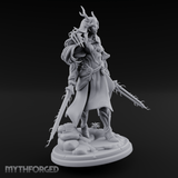 Swept Back Striding Tiefling Warlord Miniature for Dungeons and Dragons, Pathfinder or other TTRPGs