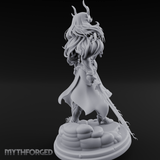 Swept Back Striding Tiefling Warlord Miniature for Dungeons and Dragons, Pathfinder or other TTRPGs