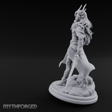 Swept Back Striding Tiefling Warlord Miniature for Dungeons and Dragons, Pathfinder or other TTRPGs
