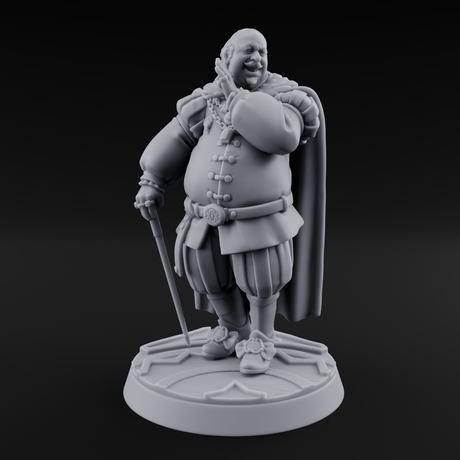 Belly Laughing Human Noble Miniature for Dungeons and Dragons, Pathfinder or other TTRPGs