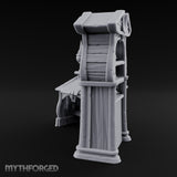 Whispers Filed, Scrolls Stacked Wooden Advisor Desk and Bookcase