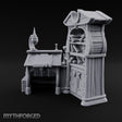 Whispers Filed, Scrolls Stacked Wooden Advisor Desk and Bookcase