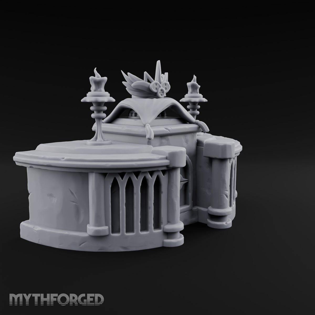 Crown Awaits a Head Ornate Stone Crown Display