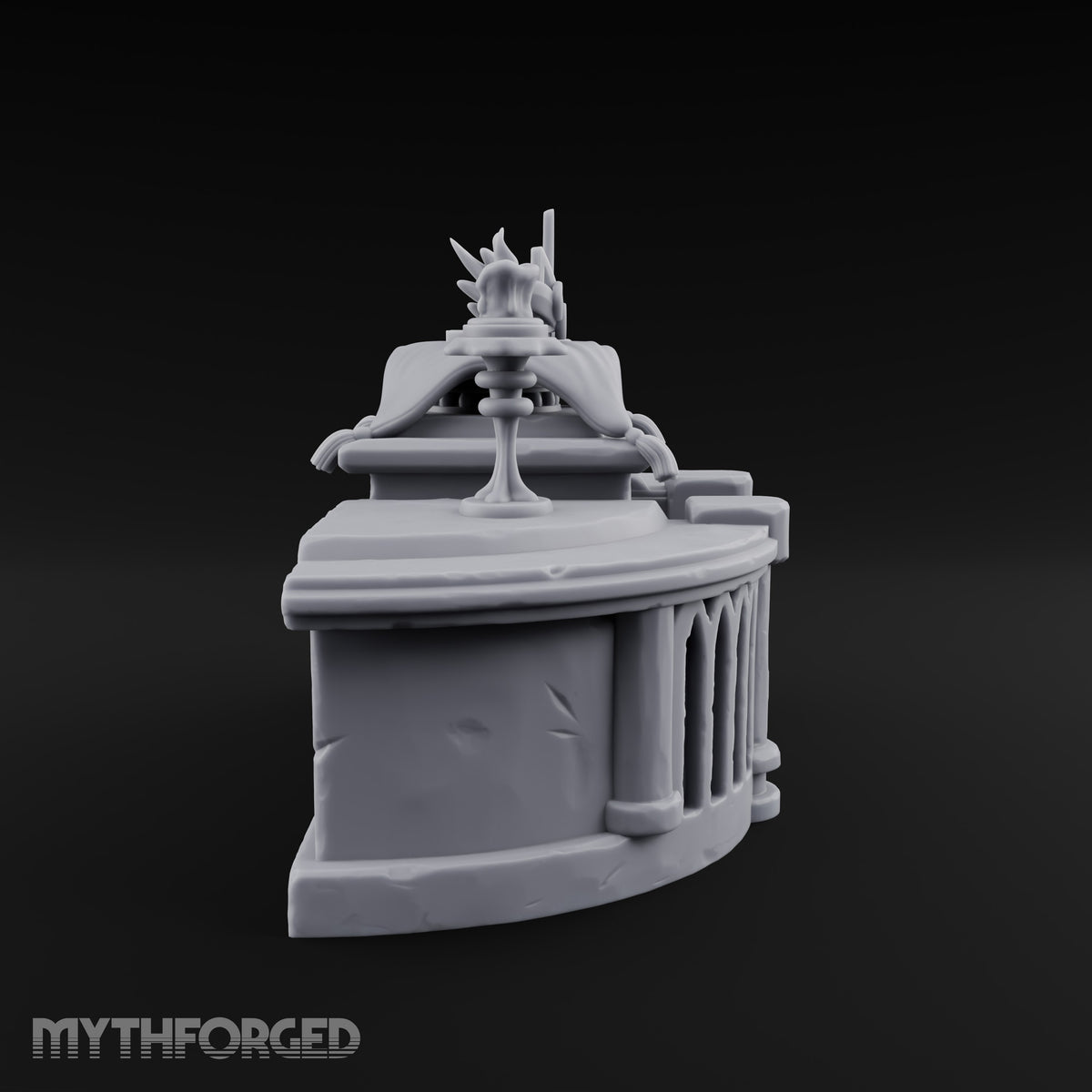 Crown Awaits a Head Ornate Stone Crown Display