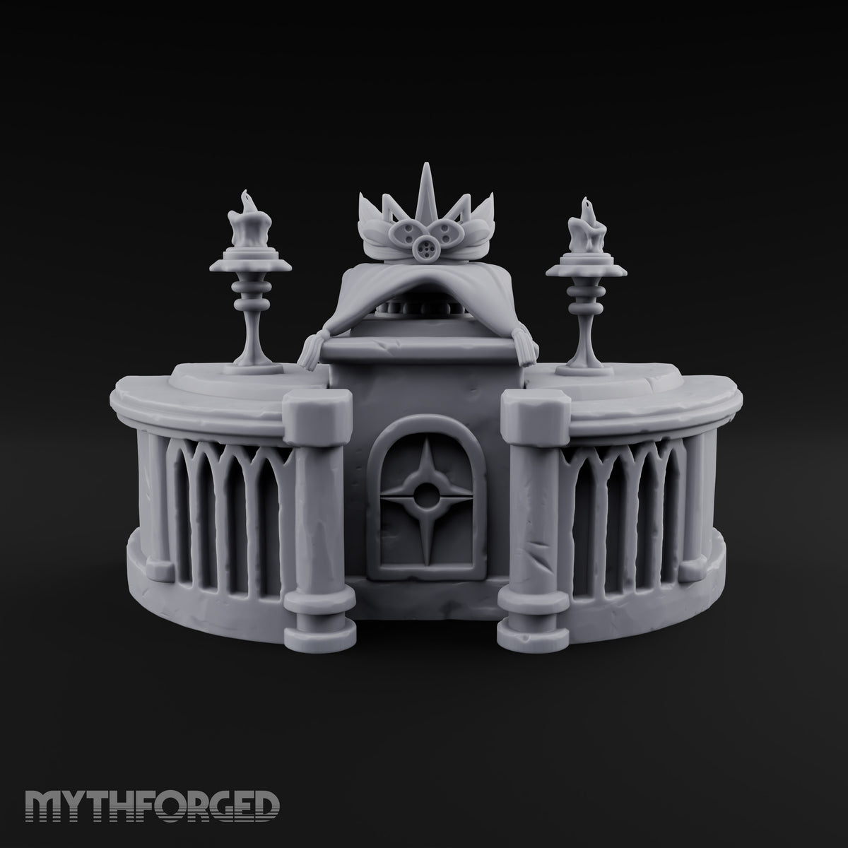 Crown Awaits a Head Ornate Stone Crown Display