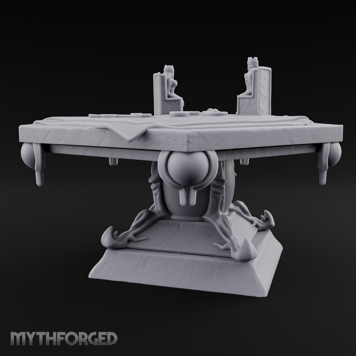 Two Crowns, One Parley Ornate Stone Map Table