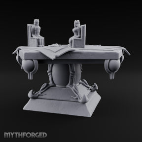 Two Crowns, One Parley Ornate Stone Map Table