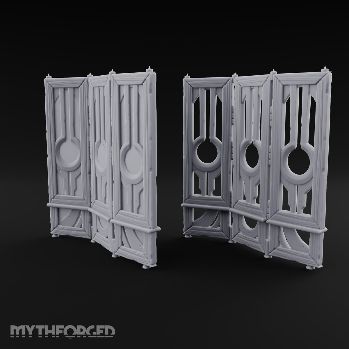 Changing Behind Closed Panels Wooden Folding Screens
