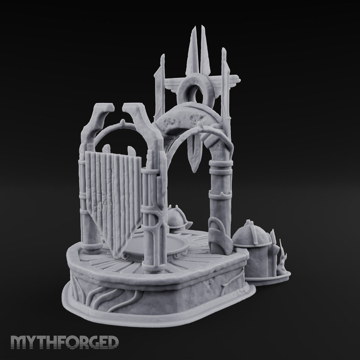 Ascend to Be Crowned Ornate Stone Throne Dais