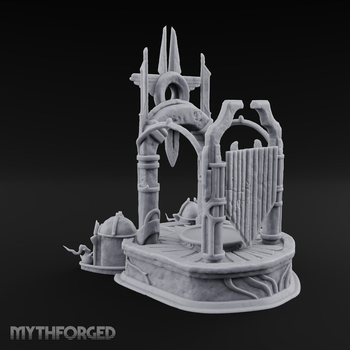 Ascend to Be Crowned Ornate Stone Throne Dais