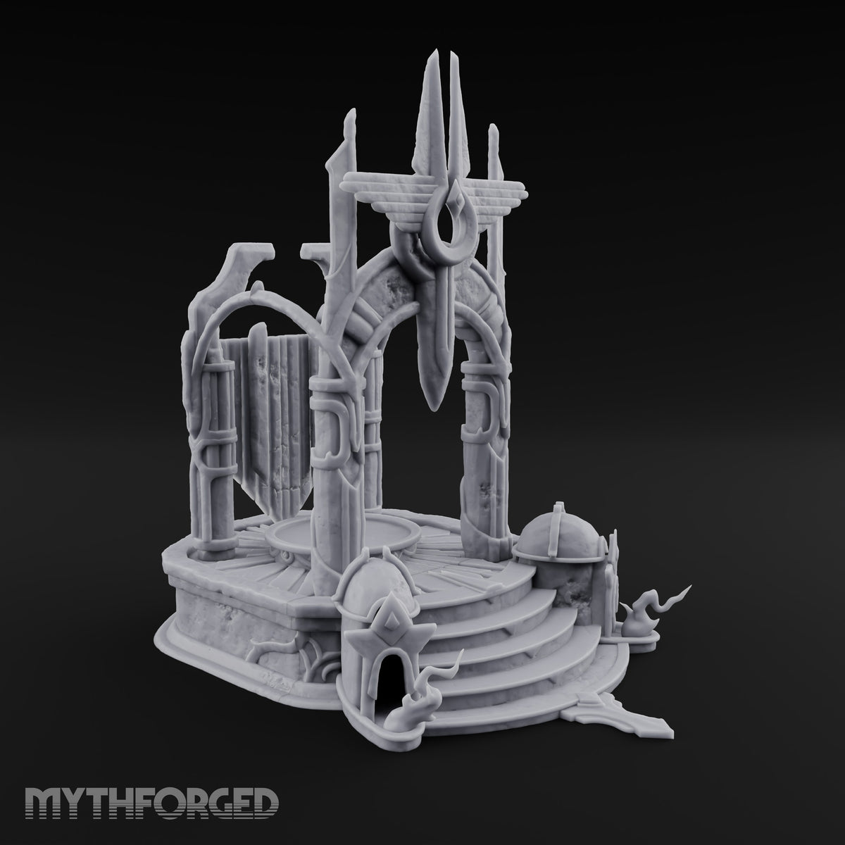 Ascend to Be Crowned Ornate Stone Throne Dais