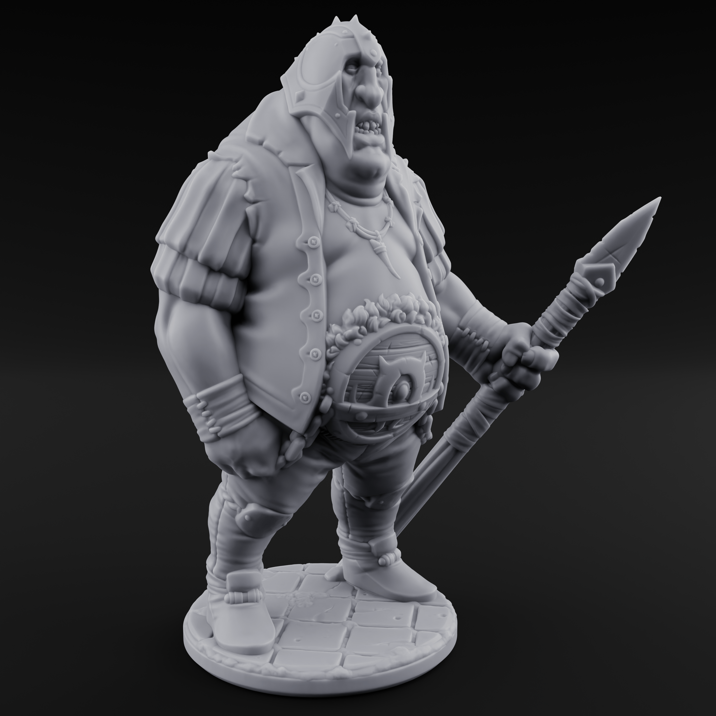 Belly Out Spear Resting Ogre Royal Guard A