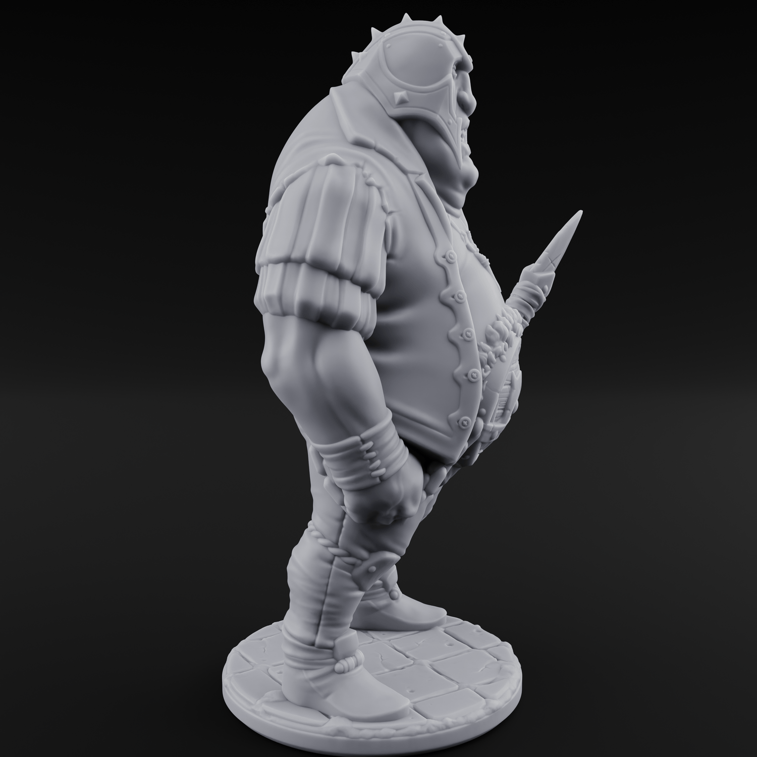 Belly Out Spear Resting Ogre Royal Guard A Miniature for Dungeons and Dragons, Pathfinder or other TTRPGs