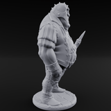 Belly Out Spear Resting Ogre Royal Guard A Miniature for Dungeons and Dragons, Pathfinder or other TTRPGs