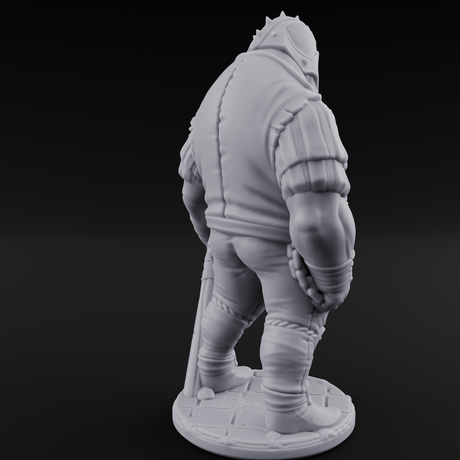 Belly Out Spear Resting Ogre Royal Guard A Miniature for Dungeons and Dragons, Pathfinder or other TTRPGs
