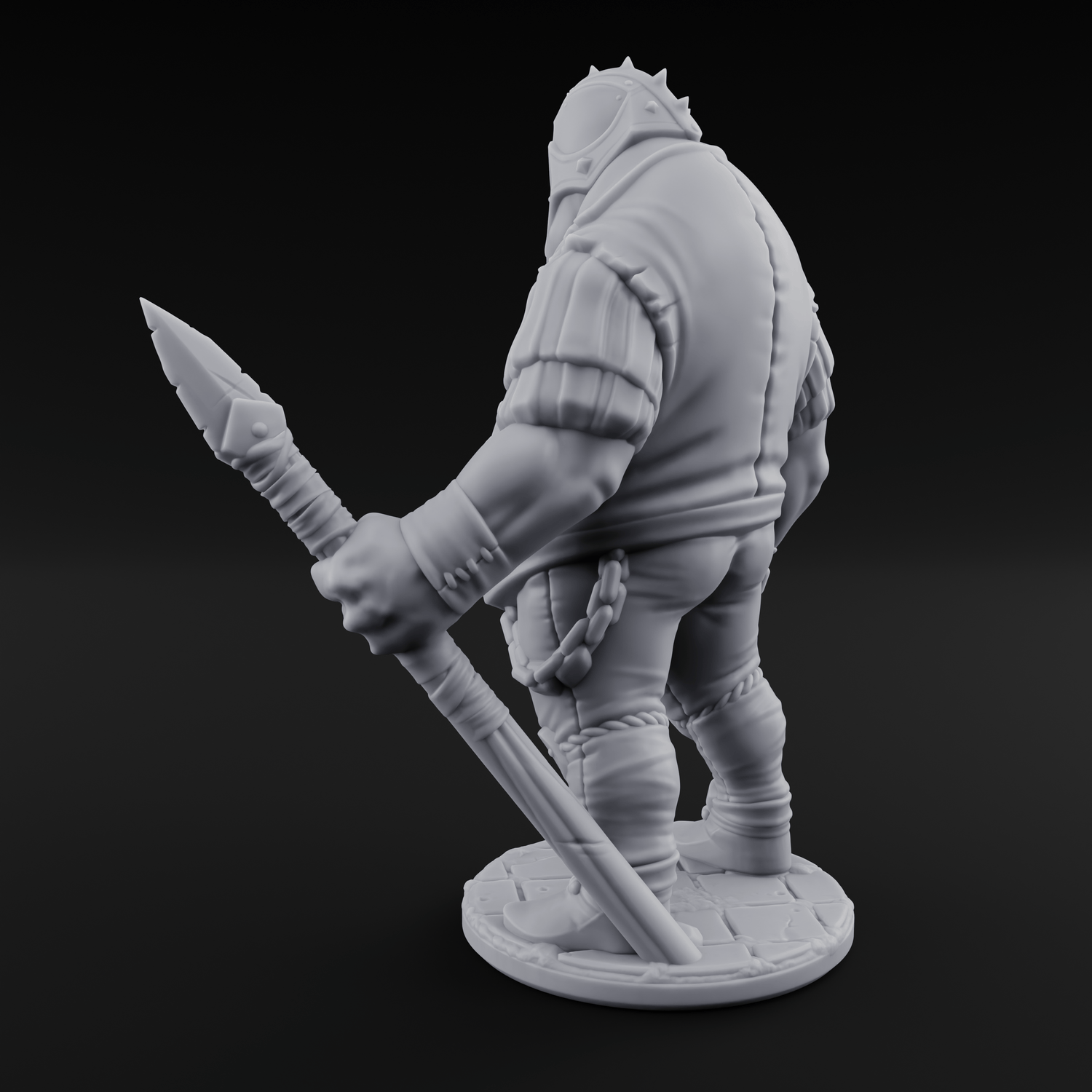Belly Out Spear Resting Ogre Royal Guard A Miniature for Dungeons and Dragons, Pathfinder or other TTRPGs