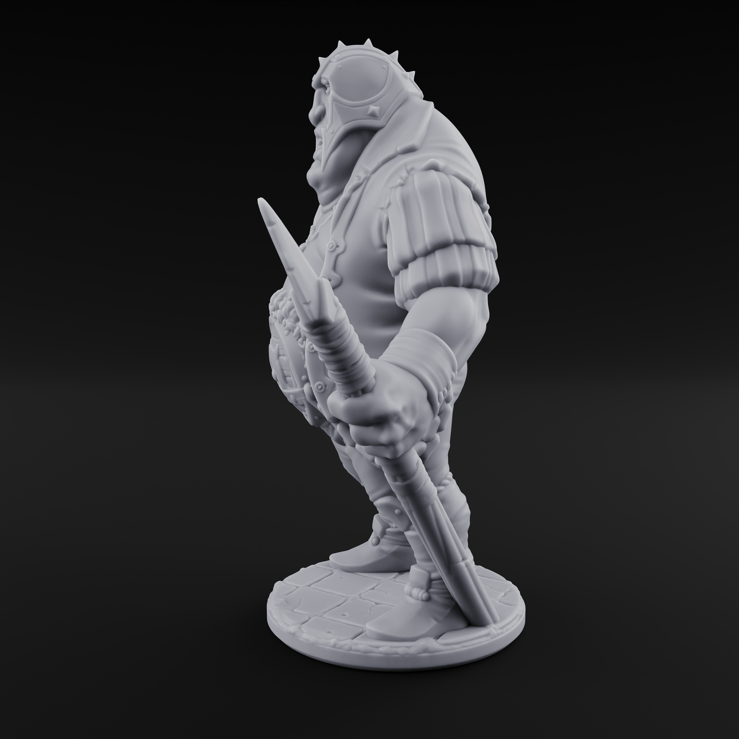 Belly Out Spear Resting Ogre Royal Guard A Miniature for Dungeons and Dragons, Pathfinder or other TTRPGs