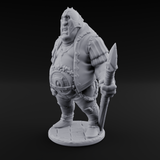 Belly Out Spear Resting Ogre Royal Guard A Miniature for Dungeons and Dragons, Pathfinder or other TTRPGs