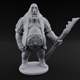 Belly Out Spear Resting Ogre Royal Guard B Miniature for Dungeons and Dragons, Pathfinder or other TTRPGs