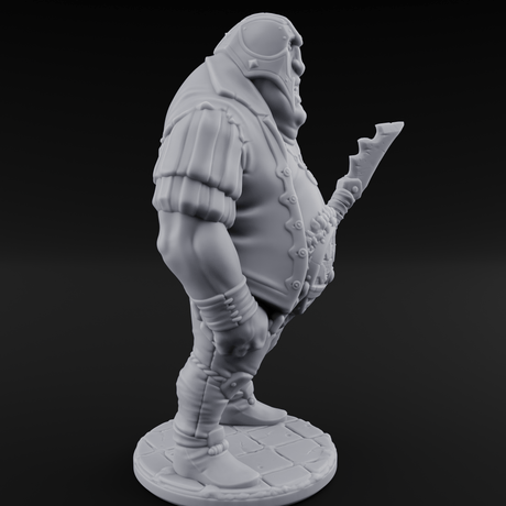 Belly Out Spear Resting Ogre Royal Guard B Miniature for Dungeons and Dragons, Pathfinder or other TTRPGs