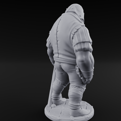 Belly Out Spear Resting Ogre Royal Guard B Miniature for Dungeons and Dragons, Pathfinder or other TTRPGs