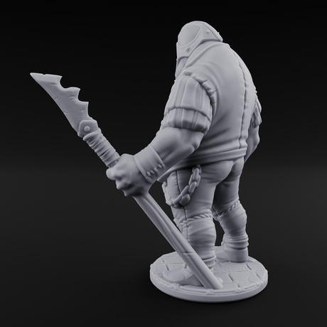 Belly Out Spear Resting Ogre Royal Guard B Miniature for Dungeons and Dragons, Pathfinder or other TTRPGs