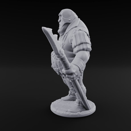 Belly Out Spear Resting Ogre Royal Guard B Miniature for Dungeons and Dragons, Pathfinder or other TTRPGs