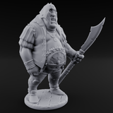 Belly Out Spear Resting Ogre Royal Guards Miniature for Dungeons and Dragons, Pathfinder or other TTRPGs