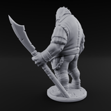 Belly Out Spear Resting Ogre Royal Guard C Miniature for Dungeons and Dragons, Pathfinder or other TTRPGs