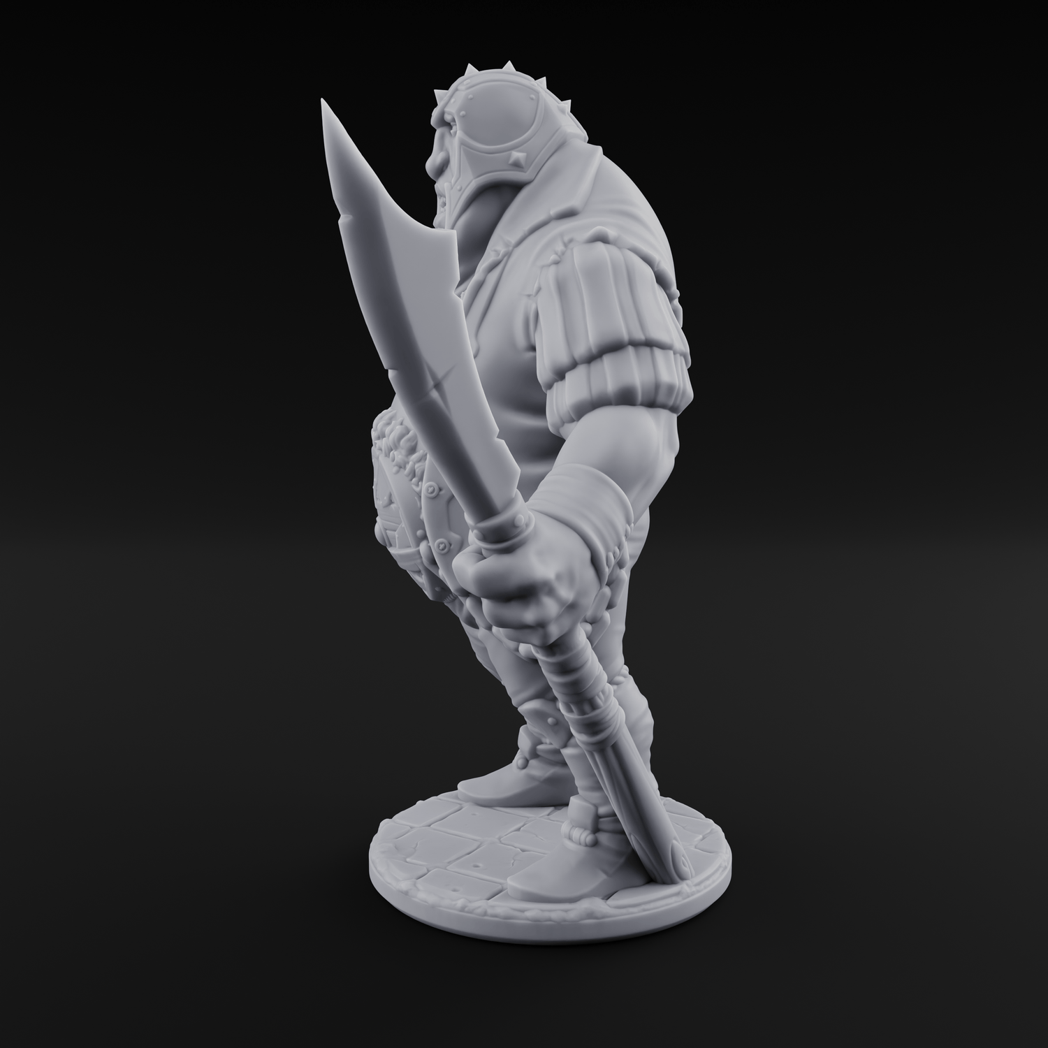 Belly Out Spear Resting Ogre Royal Guard C Miniature for Dungeons and Dragons, Pathfinder or other TTRPGs