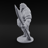 Belly Out Spear Resting Ogre Royal Guard C Miniature for Dungeons and Dragons, Pathfinder or other TTRPGs