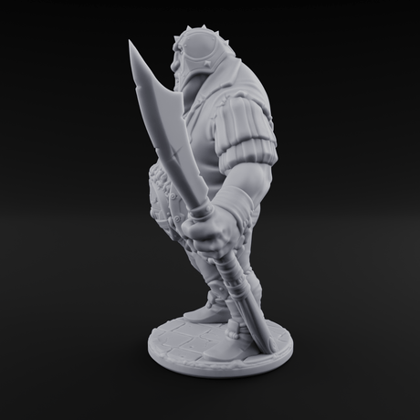 Belly Out Spear Resting Ogre Royal Guard C Miniature for Dungeons and Dragons, Pathfinder or other TTRPGs