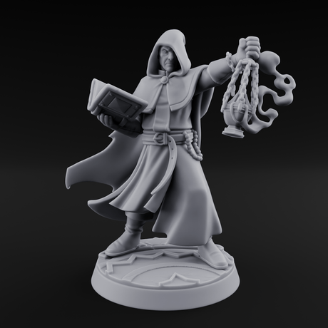 Holier Than Thou Human Priest B Miniature for Dungeons and Dragons, Pathfinder or other TTRPGs
