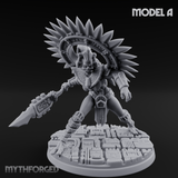 Aztec Inspired Spiked Crown Commanding Hobgoblin Warlord Miniature for Dungeons and Dragons, Pathfinder or other TTRPGs