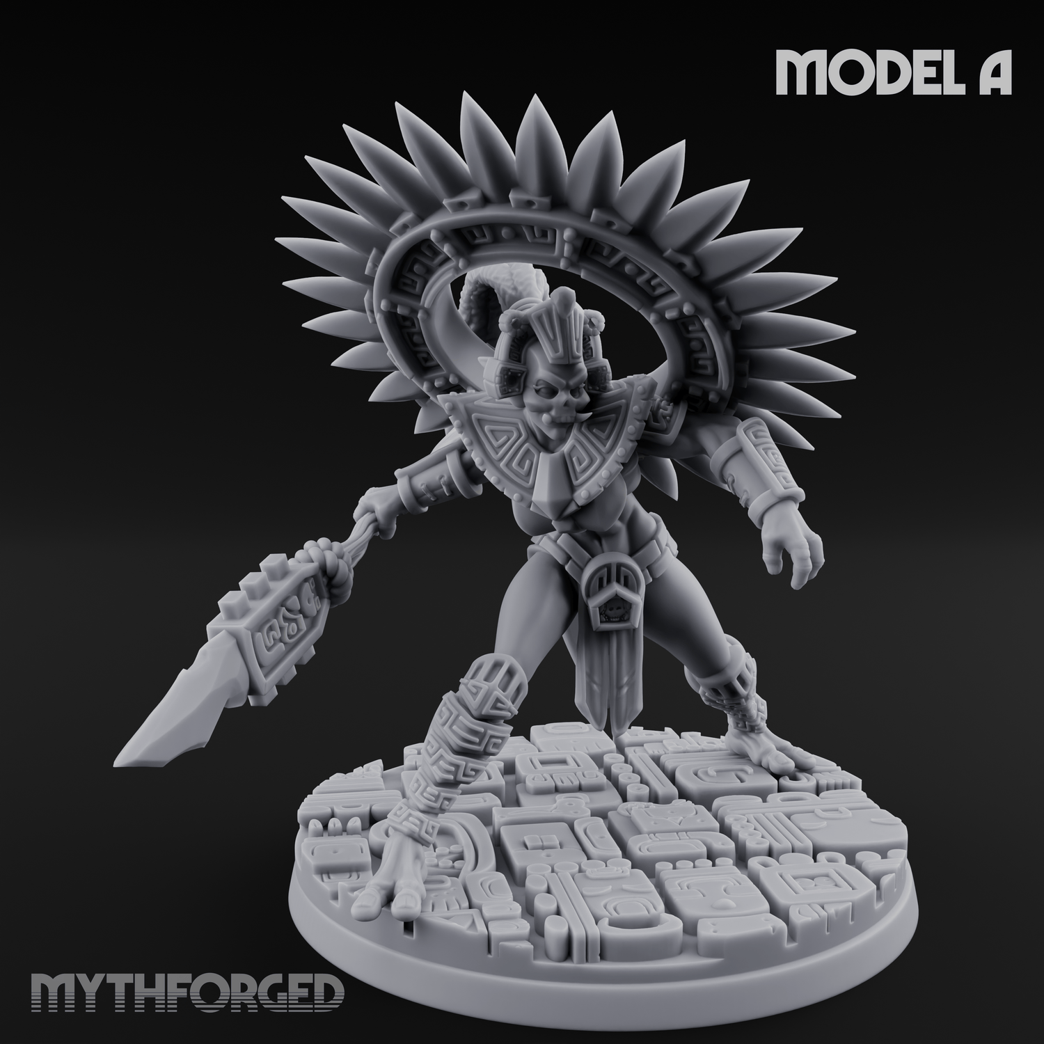 Aztec Inspired Spiked Crown Commanding Hobgoblin Warlord Miniature for Dungeons and Dragons, Pathfinder or other TTRPGs