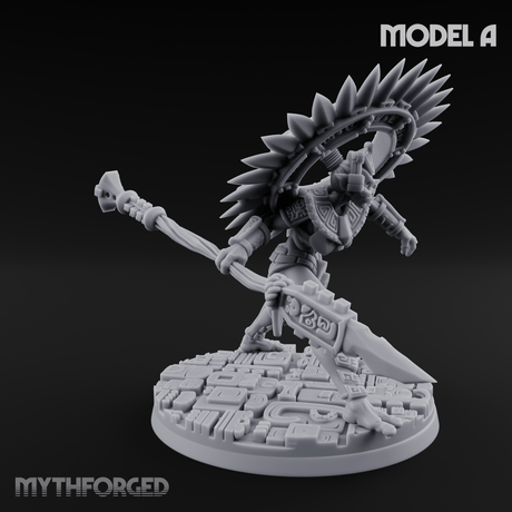 Aztec Inspired Spiked Crown Commanding Hobgoblin Warlord A Miniature for Dungeons and Dragons, Pathfinder or other TTRPGs