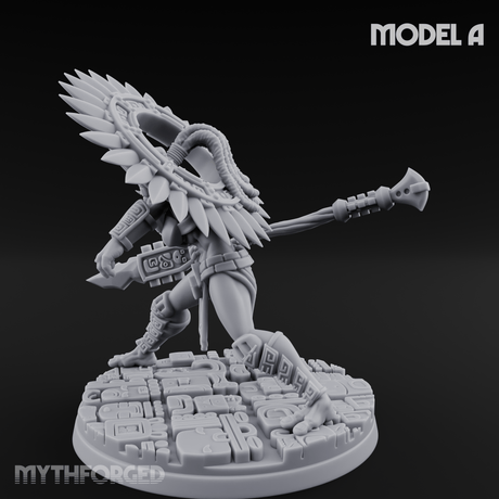 Aztec Inspired Spiked Crown Commanding Hobgoblin Warlord A Miniature for Dungeons and Dragons, Pathfinder or other TTRPGs