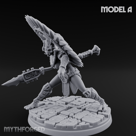 Aztec Inspired Spiked Crown Commanding Hobgoblin Warlord A Miniature for Dungeons and Dragons, Pathfinder or other TTRPGs