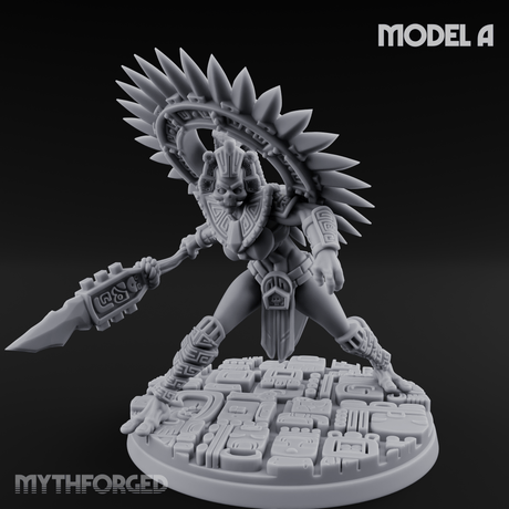 Aztec Inspired Spiked Crown Commanding Hobgoblin Warlord A Miniature for Dungeons and Dragons, Pathfinder or other TTRPGs