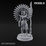 Aztec Inspired Spiked Crown Commanding Hobgoblin Warlord Miniature for Dungeons and Dragons, Pathfinder or other TTRPGs
