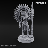 Aztec Inspired Spiked Crown Commanding Hobgoblin Warlord Miniature for Dungeons and Dragons, Pathfinder or other TTRPGs