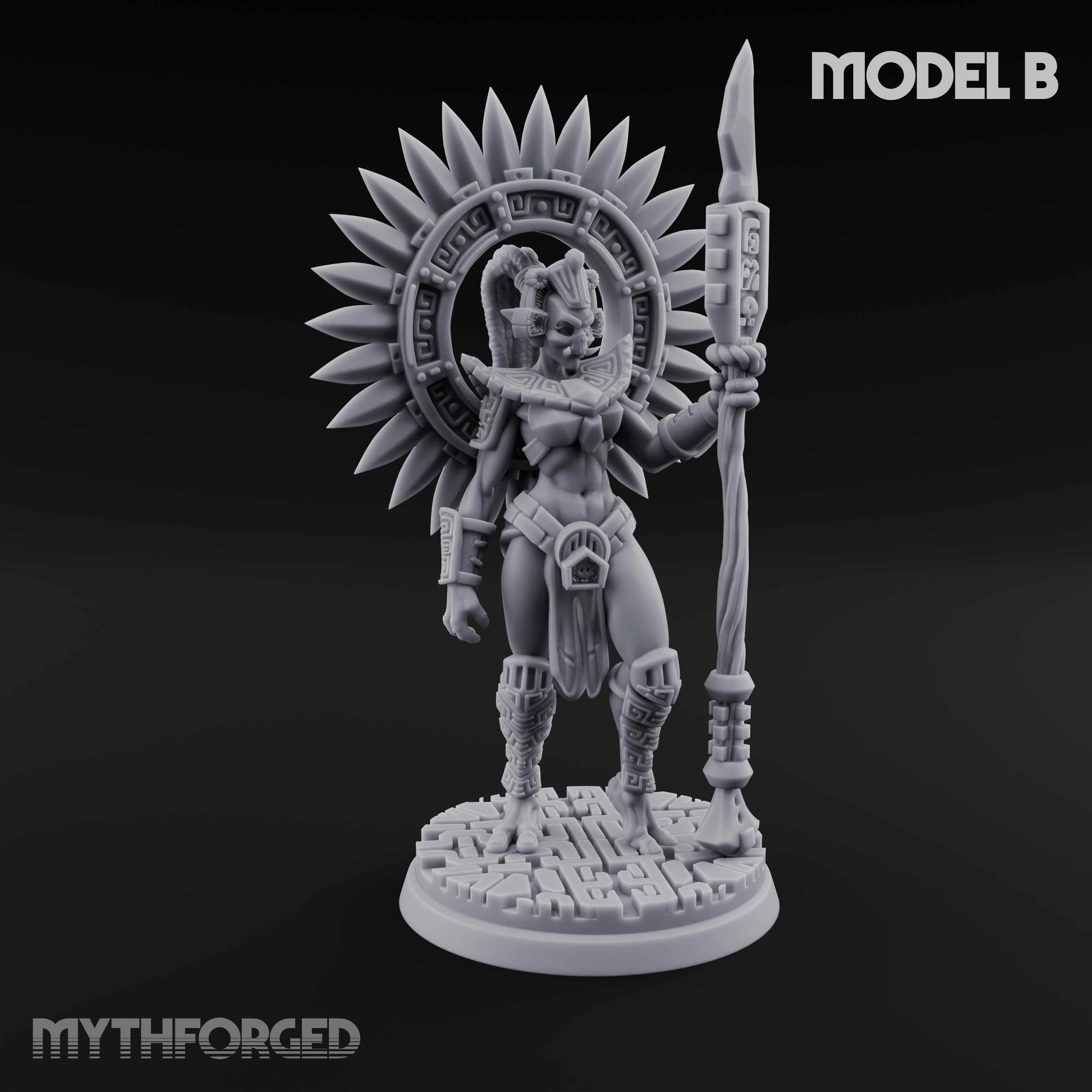 Aztec Inspired Spiked Crown Commanding Hobgoblin Warlord B
