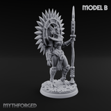 Aztec Inspired Spiked Crown Commanding Hobgoblin Warlord Miniature for Dungeons and Dragons, Pathfinder or other TTRPGs